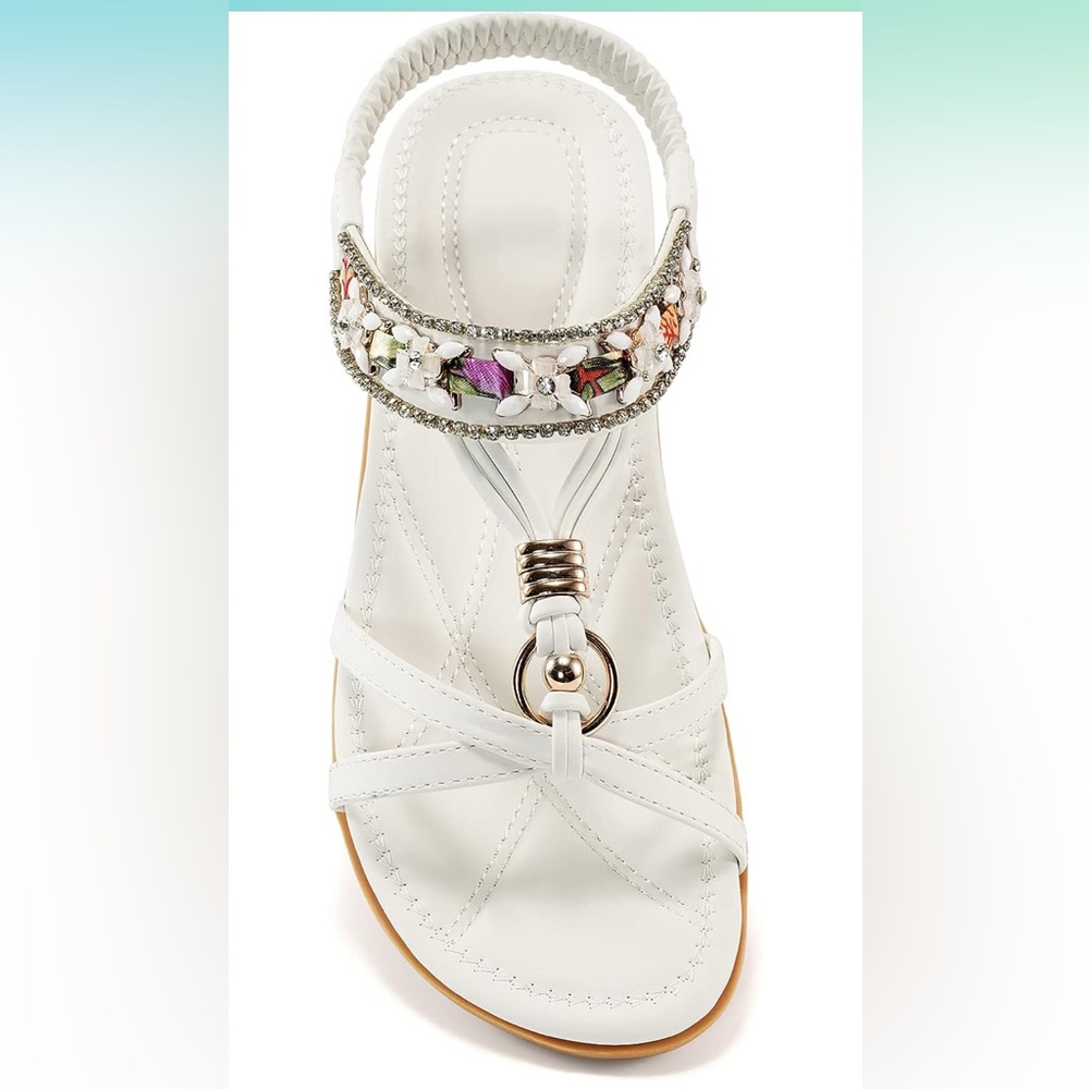 Alicegana white Sandals from Amazon